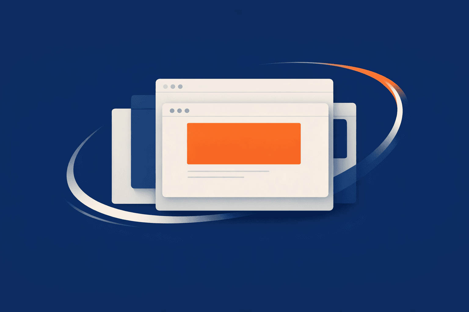 Minimal editorial abstraction of a page reaching its main content quickly, with a restrained speed and rendering motif