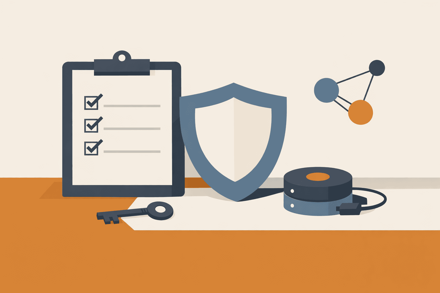 Minimalist editorial composition of a solo business risk review