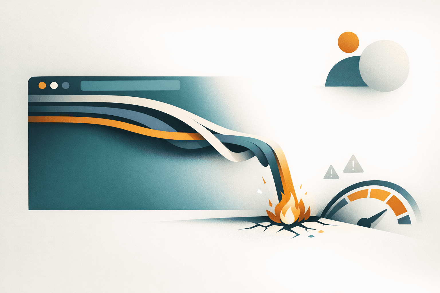 Abstract editorial illustration of stability signals bending under sudden operational stress