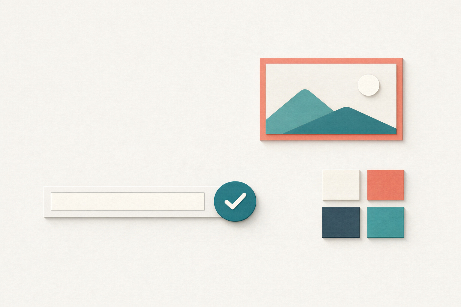 Minimalist editorial art about triaging accessibility blockers across interface components