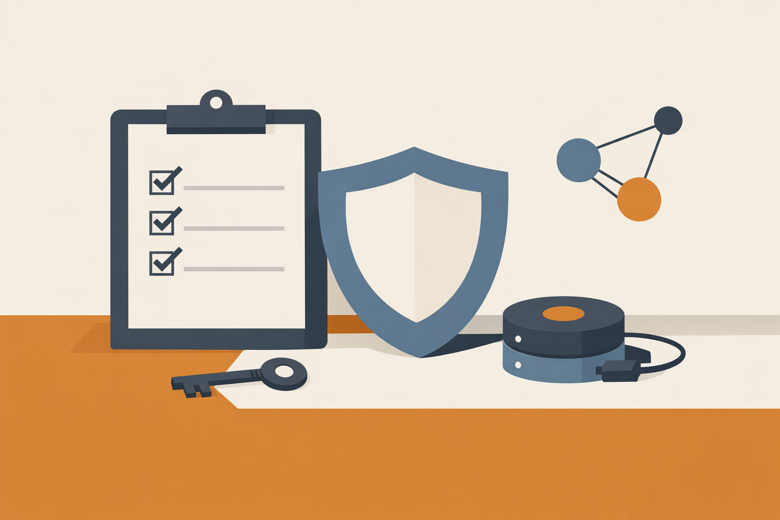 Minimalist editorial composition of a solo business risk review